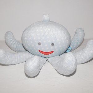 Aspen Baby Mr Sock t Pus Blue White Polka Dot Rattle Octopus Baby Toy